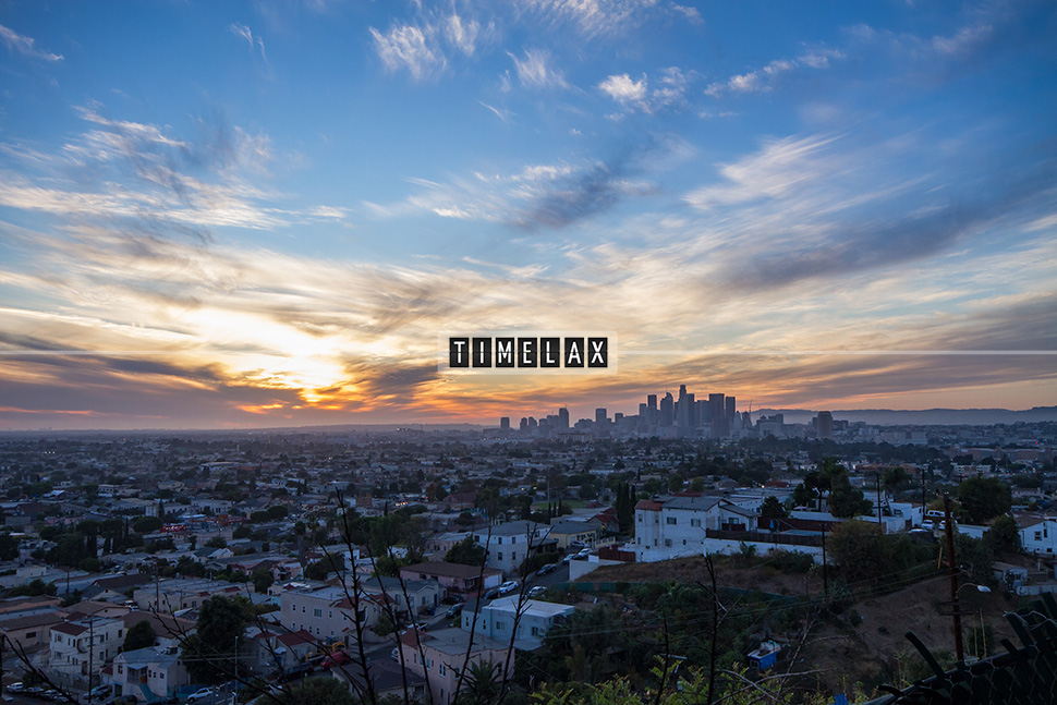 Los Angeles Time-Lapse Colorful Sunset From East L.A.